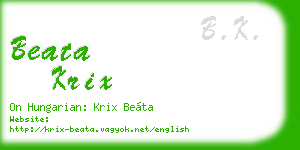 beata krix business card